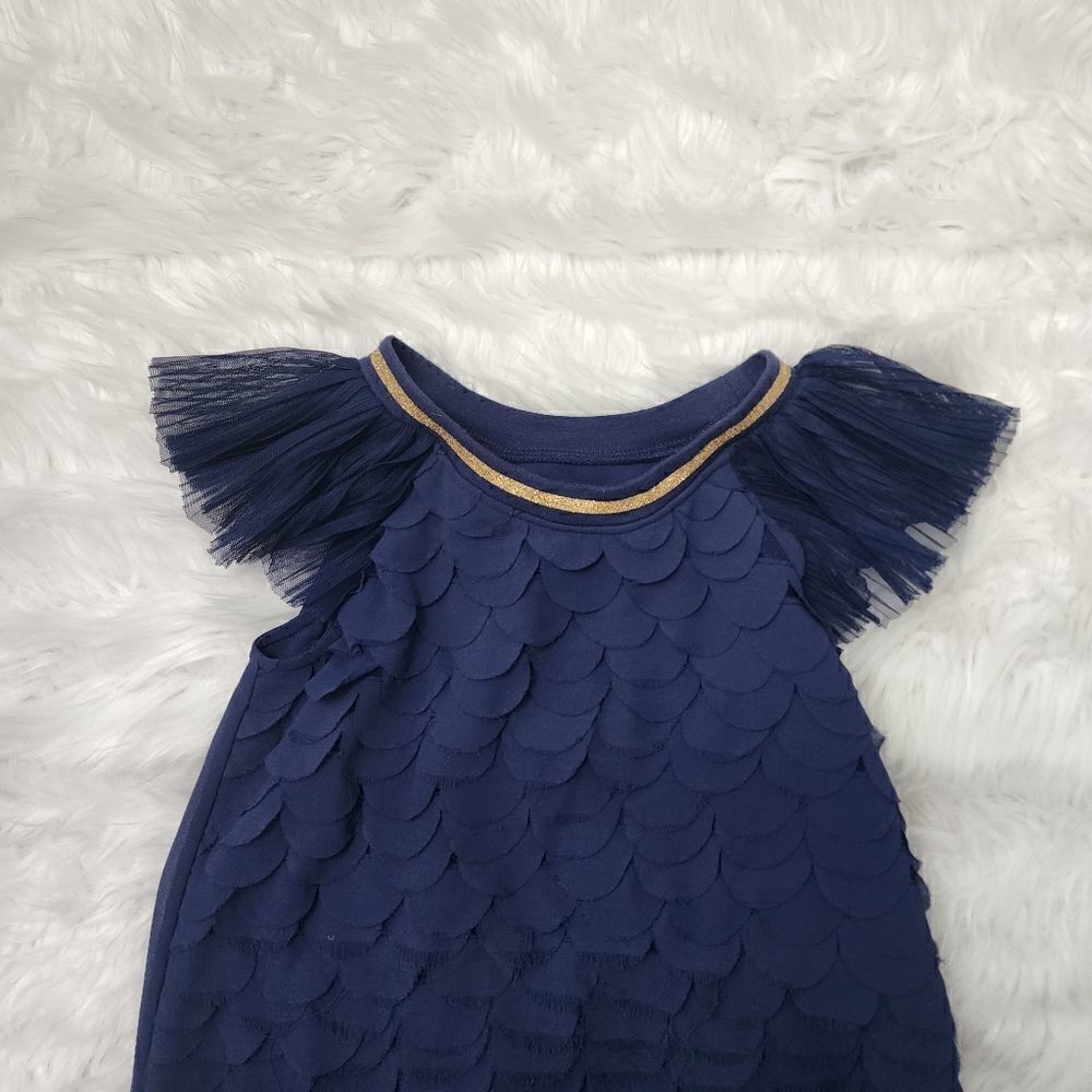CAT AND JILL GIRLS NAVY RUFFLE SLEEVELESS DRESS SIZE SMALL 6/6X LINED - Picture 3 of 7